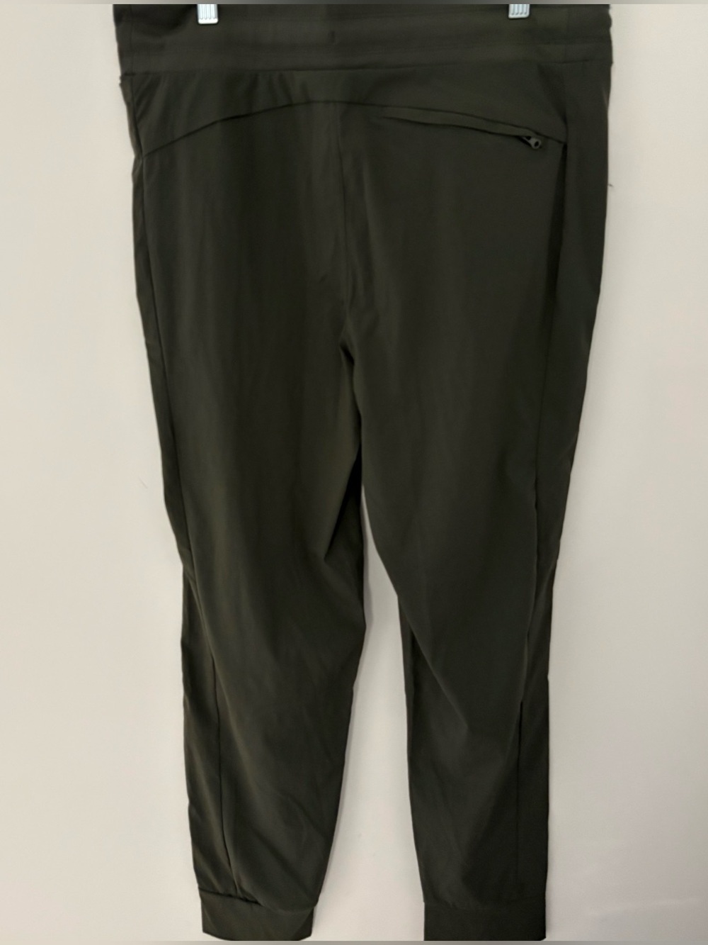 Olive Green Track Pants Front/ Back Zip Pocket Elastic Waist Drawstring Size XL